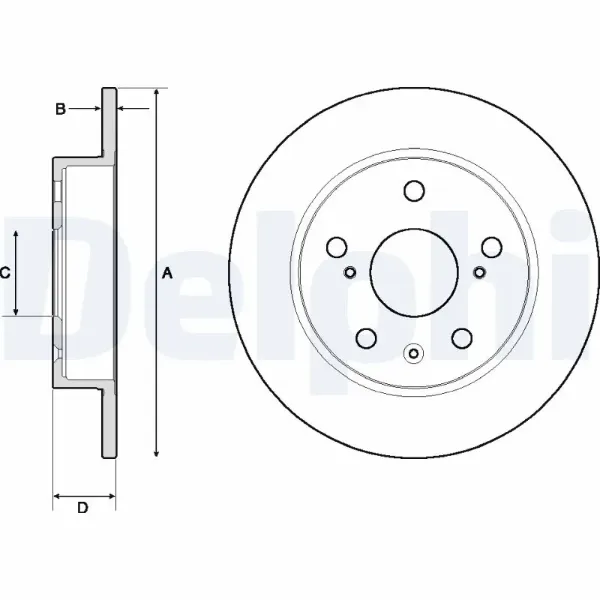 Disco de freno trasero BG4709C Delphi