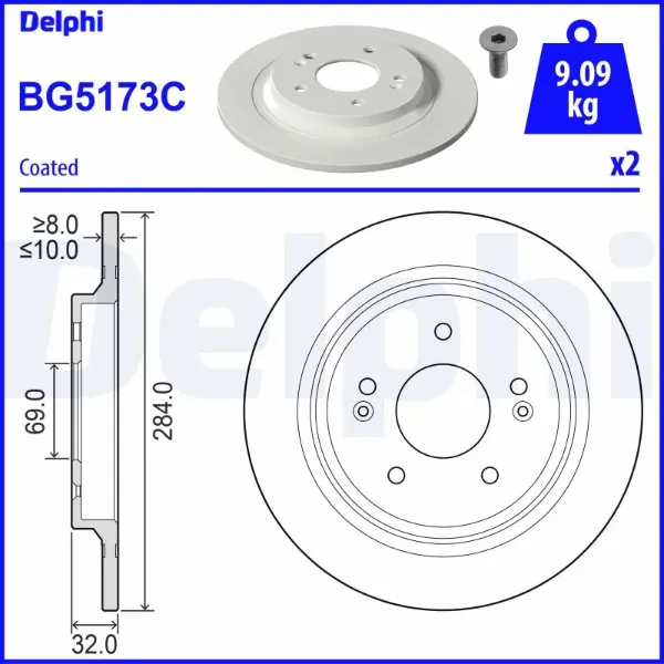 Pastiglie Freno Anteriori Delphi LP538 - Set Di Pattini Freno Per Auto - Ricambio Di Qualità