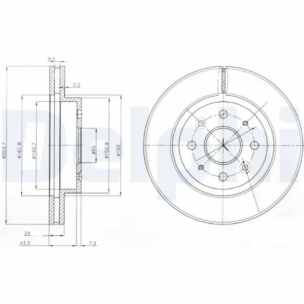 Disco de freno BG4019 Delphi