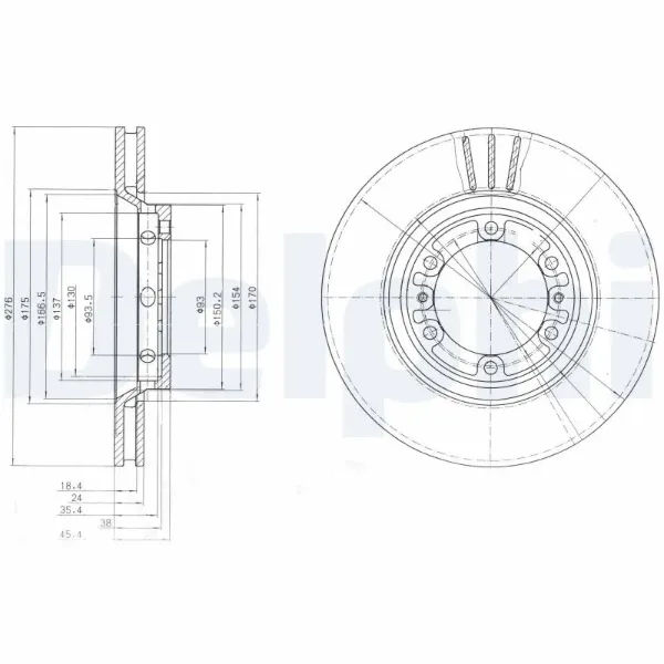 Disco de freno BG4132 Delphi
