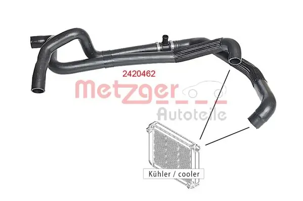 Manguera doble del radiador de la calefacción 2420462 Metzger