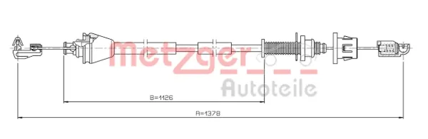 Cable del acelerador 3RE001 Metzger