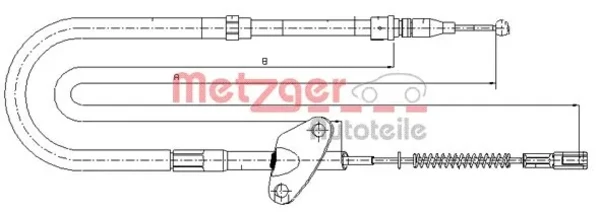 Cable de freno de mano trasero izquierdo Mercedes Bus 207-310 (601)