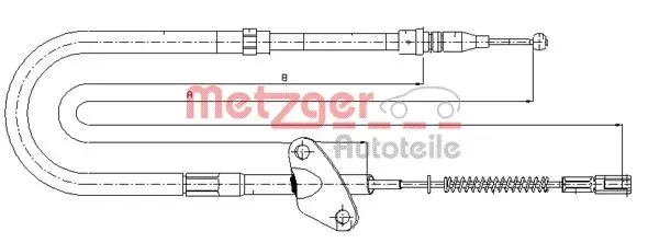 Cable de freno de mano trasero derecho Mercedes Bus 207-310 601