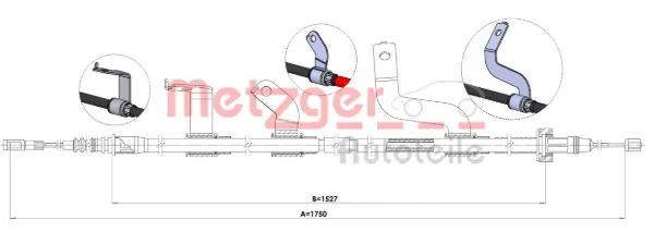 Cable de freno de mano trasero derecho Hyundai Accent IV