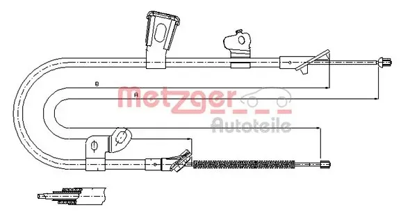 Cable de freno de mano trasero izquierdo 171078 Metzger