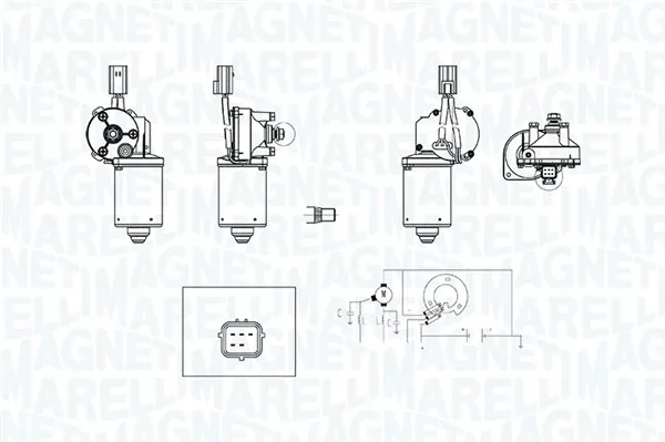 Motor limpiaparabrisas 064379200010 Magneti Marelli