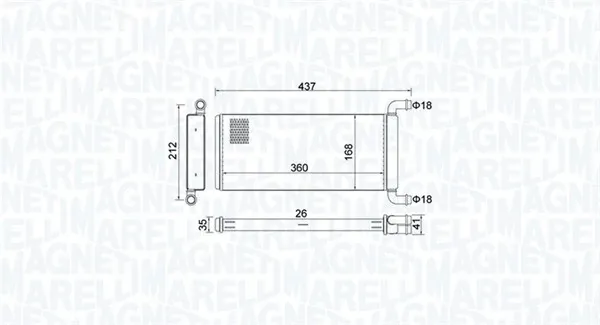 Radiador calefacción 350218451000 Magneti Marelli