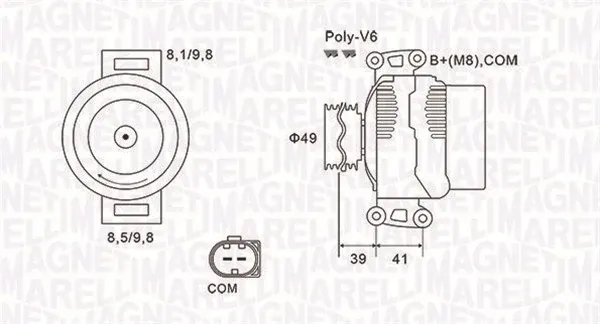 Alternador 063731953010 Magneti Marelli