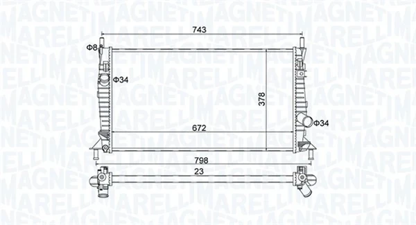 350213157400 Magneti Marelli radiador refrigeración del motor