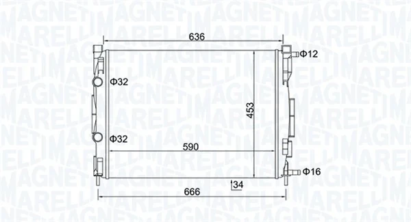350213153500 Magneti Marelli radiador refrigeración del motor