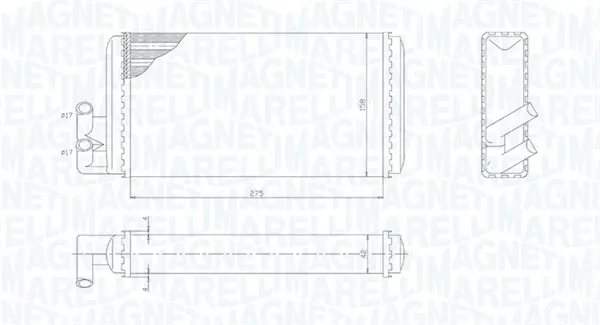 Radiador calefacción 350218403000 Magneti Marelli