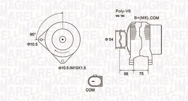 Alternador 063731904010 Magneti Marelli