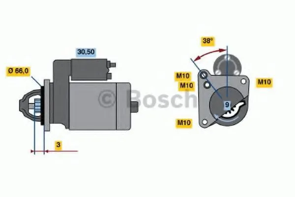Motor de arranque 0986015010 Bosch