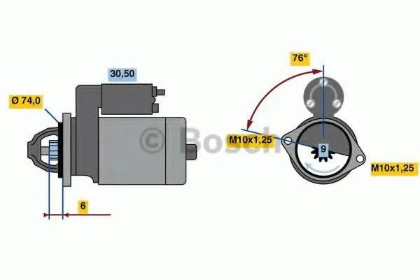 Motor de arranque 0986018680 Bosch