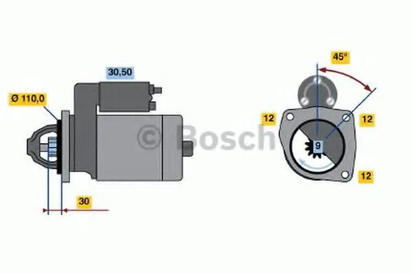 Motor de arranque 0986019010 Bosch