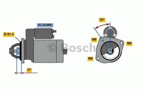 Motor de arranque 0986021041 Bosch