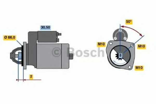 Motor de arranque 0986021051 Bosch