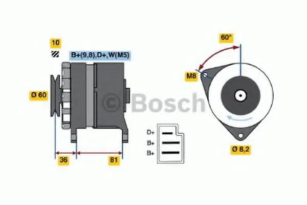 Alternador 0986036020 Bosch