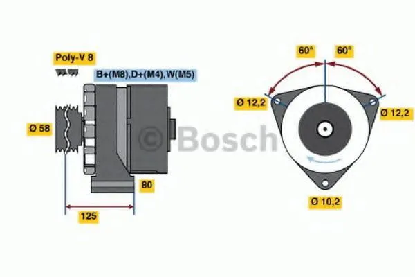 Alternador 0986043890 Bosch