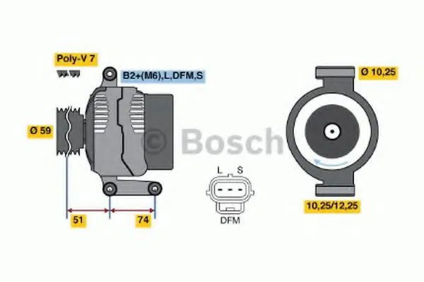 Alternador 0986045370 Bosch
