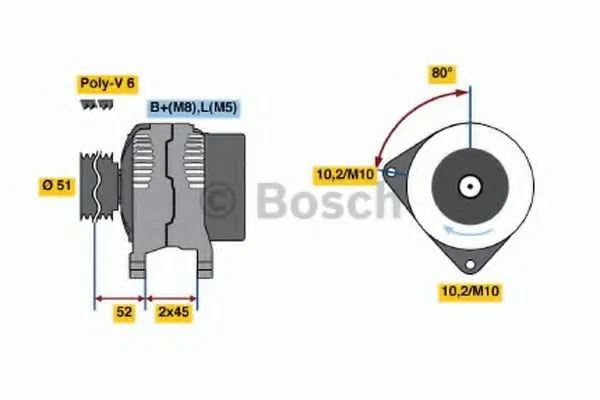 Alternador 0986046511 Bosch