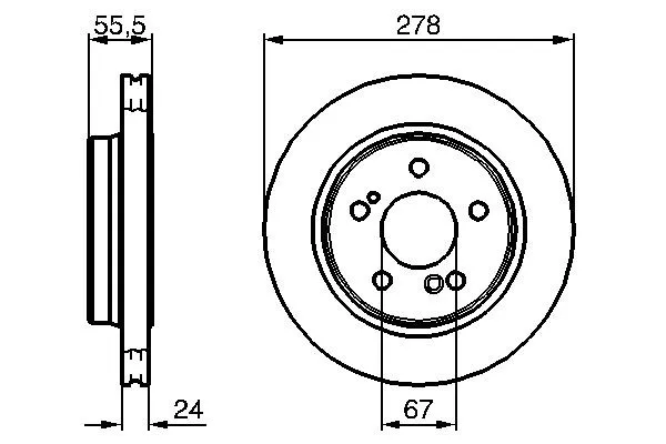Disco de freno trasero 0986479133 Bosch