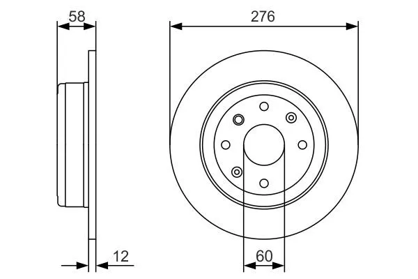 Disco de freno trasero 0986479A56 Bosch