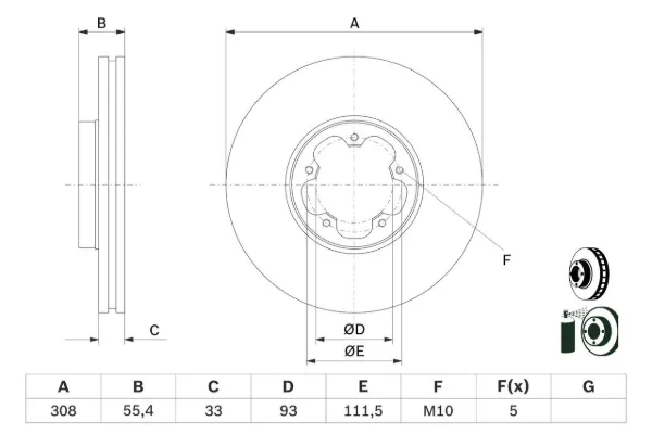 Disco de freno 0986479D40 Bosch