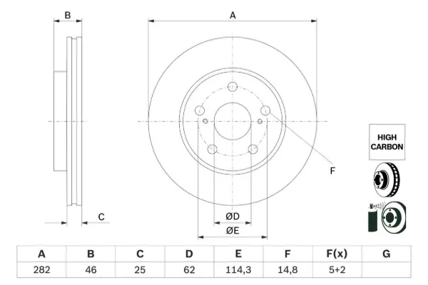 Disco de freno 0986479F92 Bosch