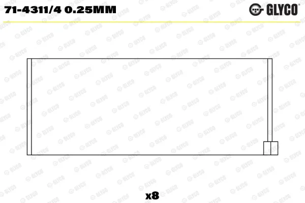 Juego de cojinetes de biela, cota de reparación (+0,25 mm) 32828025 Renault (RVI)
