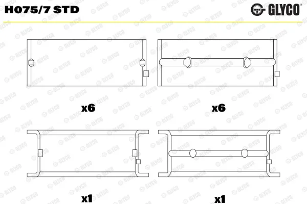 Juego de cojinetes de cigüeñal, estándar, STD A4570300140 Mercedes