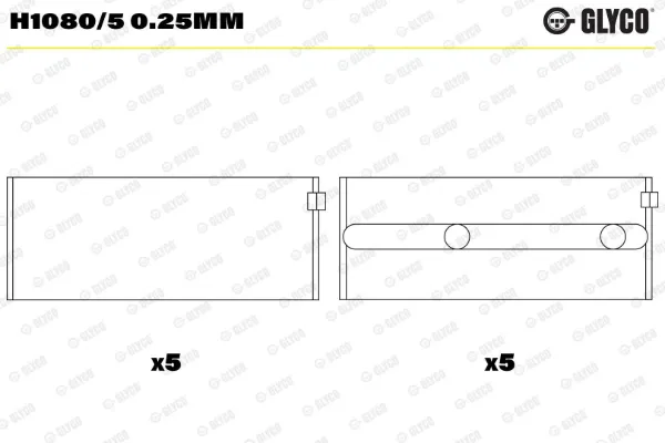 Juego de cojinetes de cigüeñal, cota de reparación (+0,25 mm) Renault Trafic I