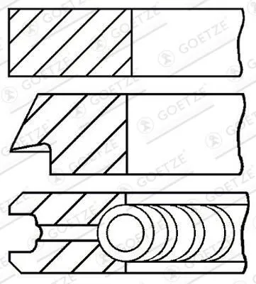 Aros de pistón para 1 cilindro, STD 0814810000 Goetze