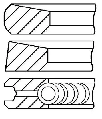 Aros de pistón para 1 cilindro, STD 0828710000 Goetze