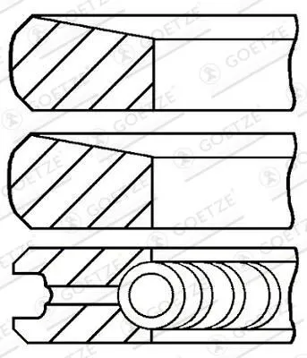 Aros de pistón para 1 cilindro, STD 0844350000 Goetze