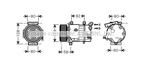 Compresor de aire acondicionado Peugeot Partner II