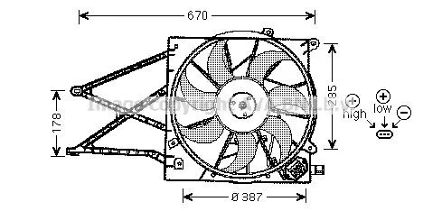 Ventilador de radiador 1341299 Volvo