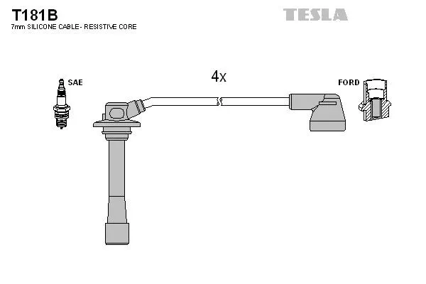 Cables de bujías T181B Tesla