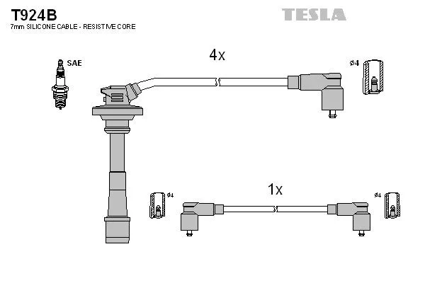 Cables de bujías T924B Tesla