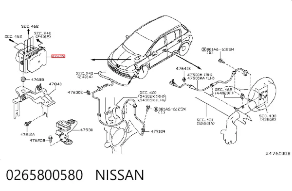 Módulo ABS 0265800580 Nissan/Infiniti