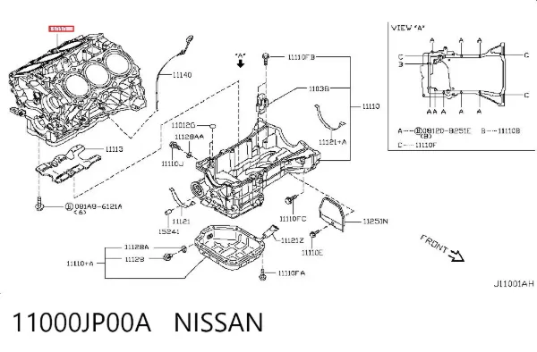 Bloque de cilindros del motor 11000JP00A Nissan/Infiniti