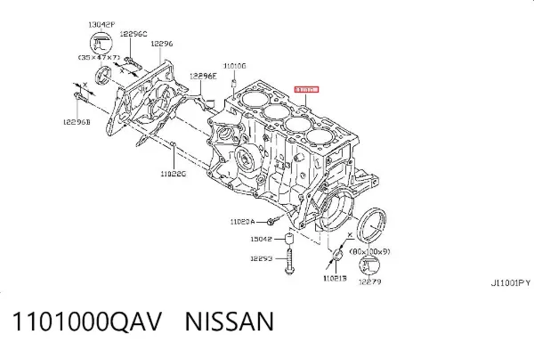 Bloque de cilindros del motor 1101000QAV Nissan/Infiniti