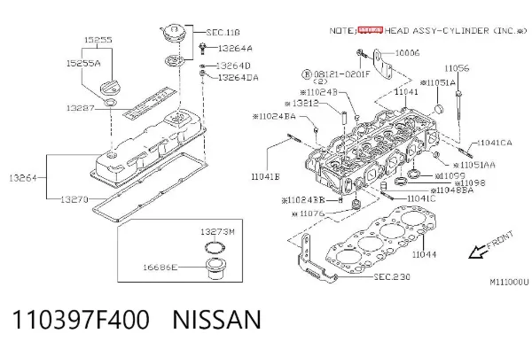 Culata 110397F400 Nissan/Infiniti