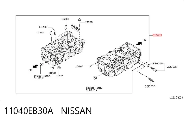 Culata 11040EB30A Nissan/Infiniti