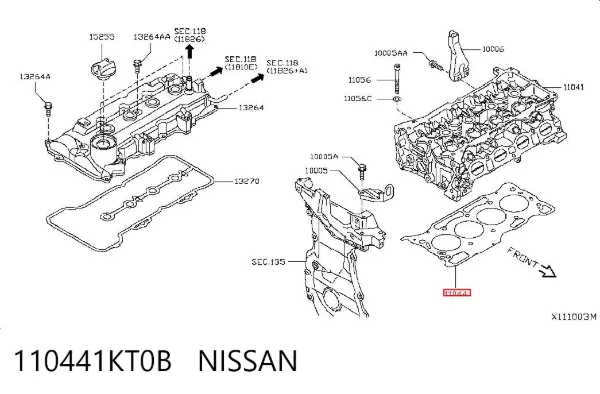 Junta de culata 110441KT0B Nissan/Infiniti
