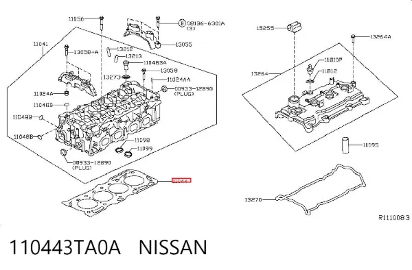 Junta de culata 110443TA0A Nissan/Infiniti