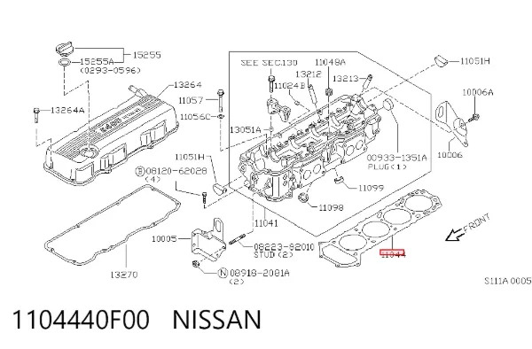 Junta de culata 1104440F00 Nissan/Infiniti