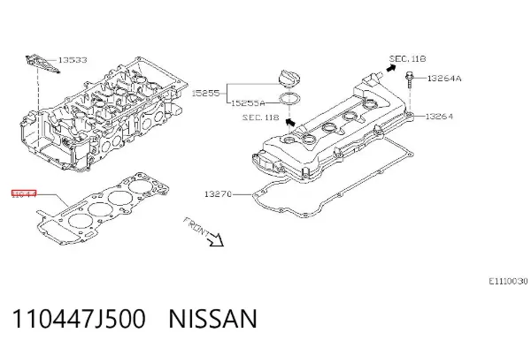 Junta de culata 110447J500 Nissan/Infiniti