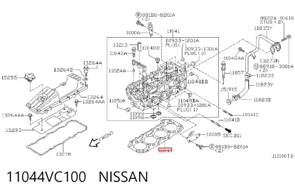 Junta de culata 11044VC100 Nissan/Infiniti